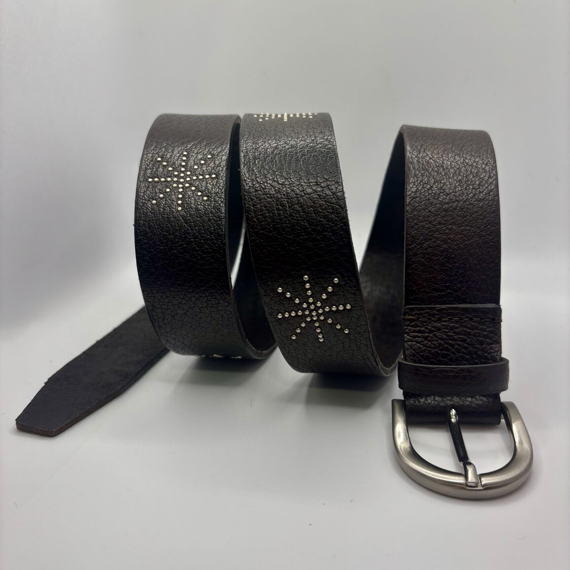 - Cintura in vera Pelle martellata "Star pattern" - 2 variazioni colore -